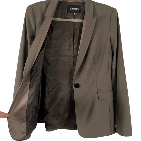 Lafayette 148 Single Button Tailored Blazer Quiet Luxury Stretch Wool Size 8 - Picture 6 of 12